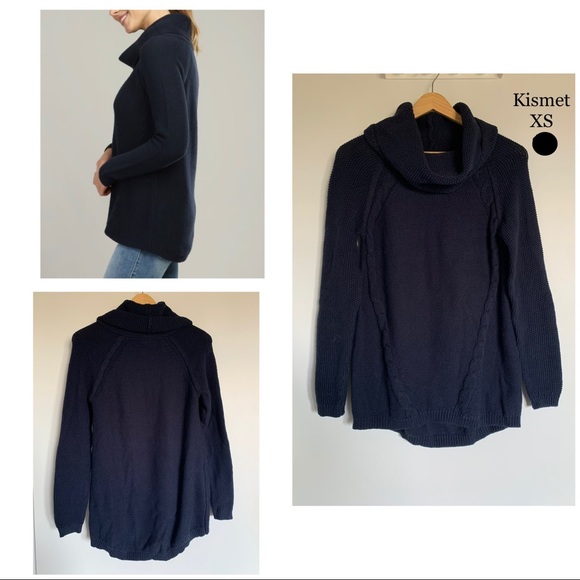 Navy Knit Turtleneck - Picture 1 of 6